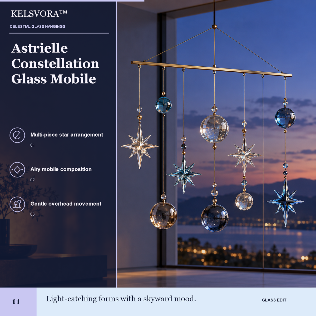KELSVORA™ Astrielle Constellation Glass Mobile