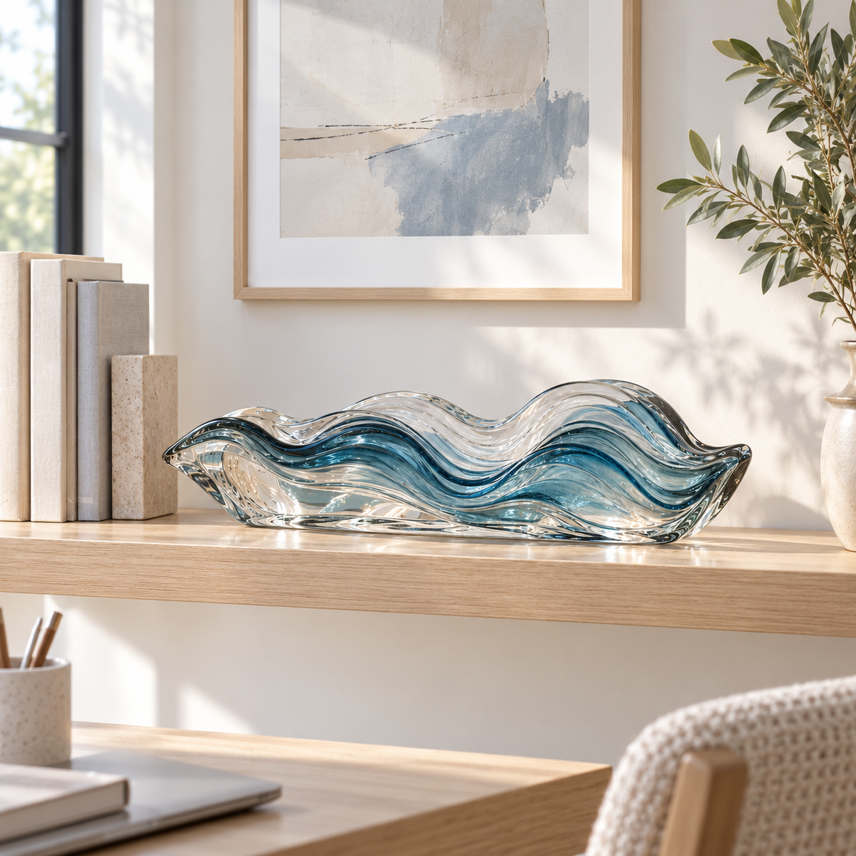 KELSVORA™ Caldrissa Tidal Fold Glass Sculpture