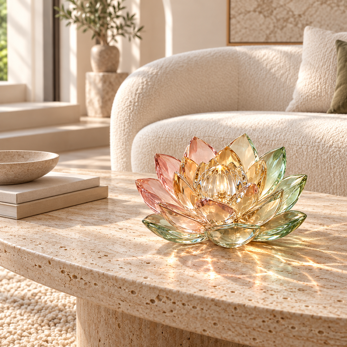 KELSVORA™ Iverelle Lotus Glass Bloom Sculpture
