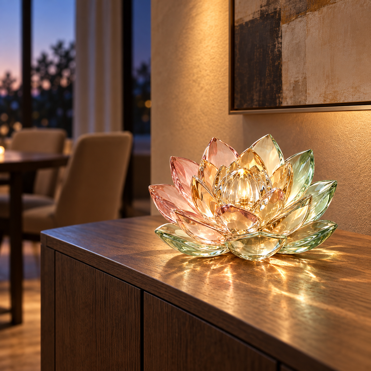 KELSVORA™ Iverelle Lotus Glass Bloom Sculpture