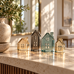 KELSVORA™ Lumessa Mini Glass House Ornament Set