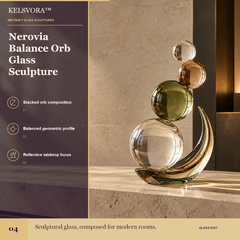 KELSVORA™ Nerovia Balance Orb Glass Sculpture