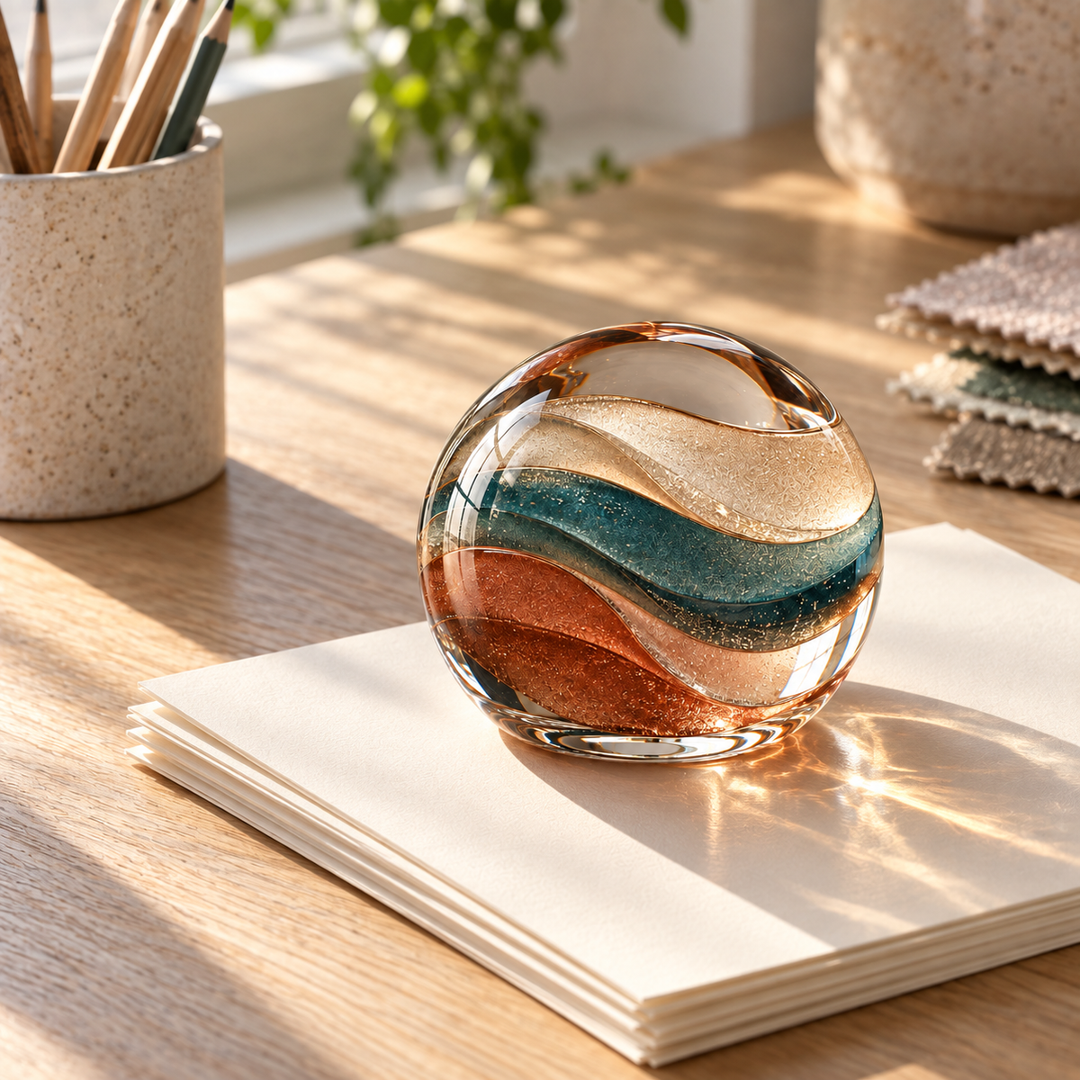 KELSVORA™ Serenelle Colorfield Glass Paperweight